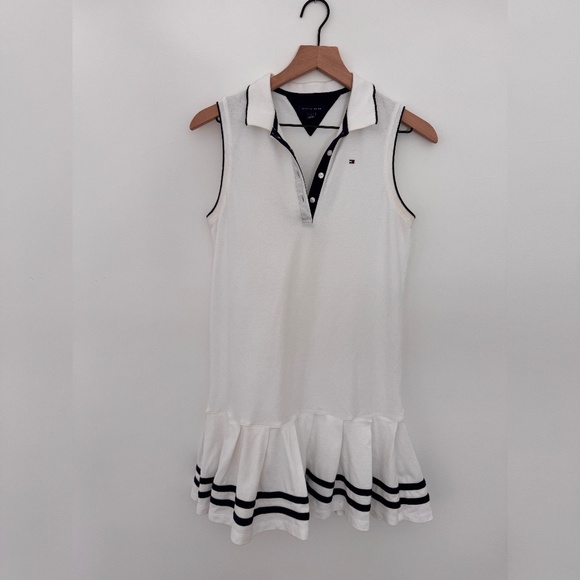 Tommy Hilfiger White Polo Dress w/ Navy Stripes - Picture 1 of 3